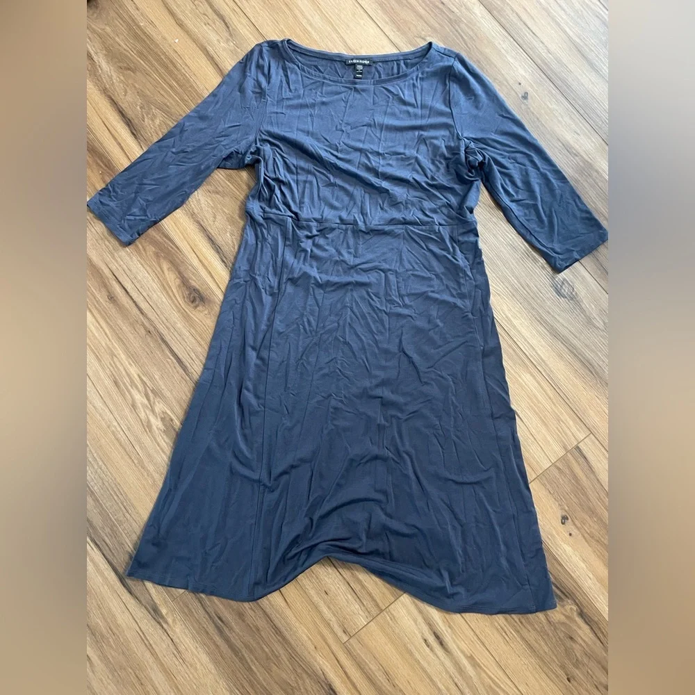 Eileen fisher Elegant Navy Blue Midi Dress - Picture 4 of 4